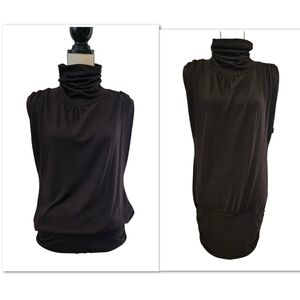 NWT Mandee Brown Turtleneck Tank Tunic